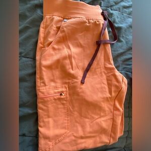 Figs scrub pants, orange, size L